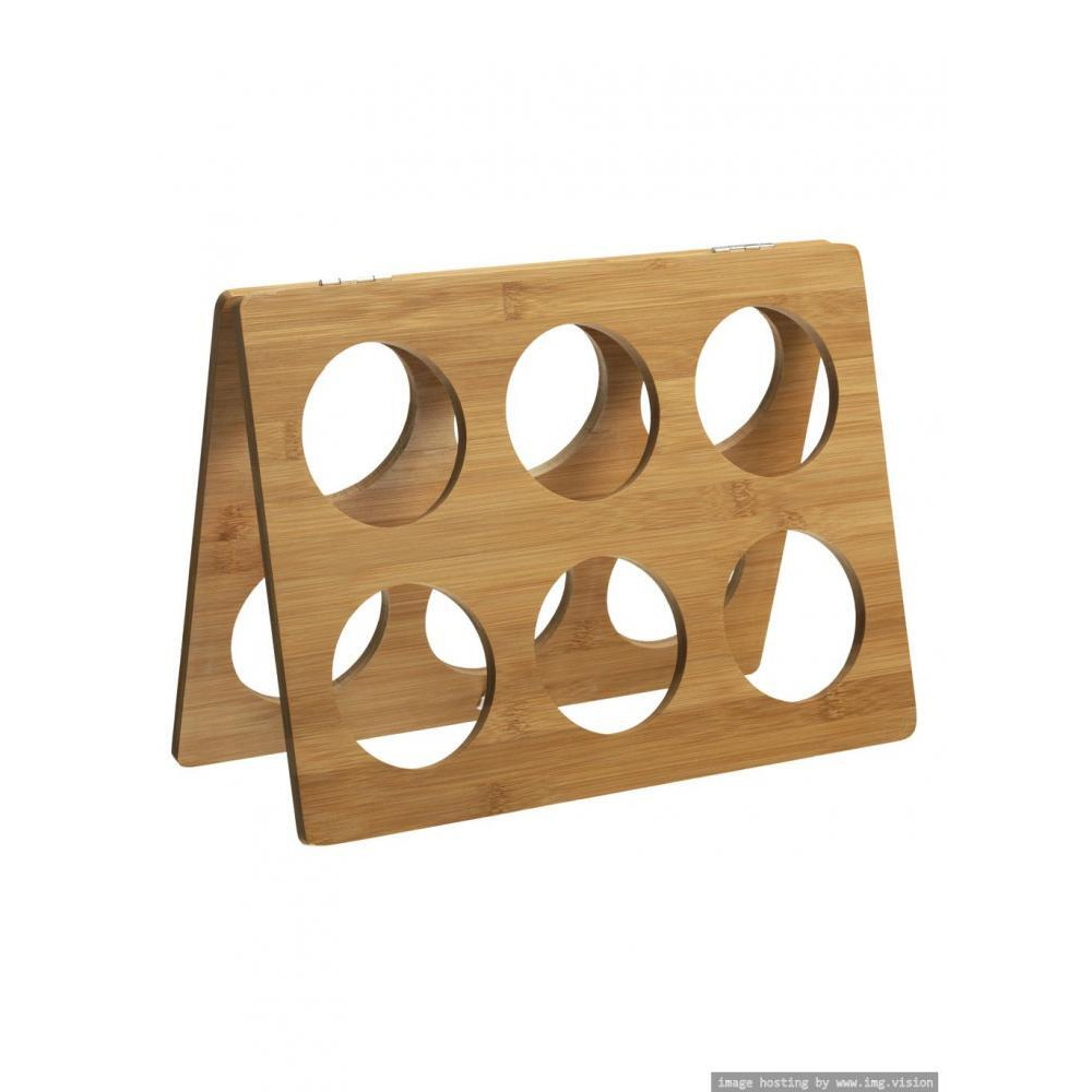 RTA 6 Bottle Foldable Bamboo Wine Rack - 3