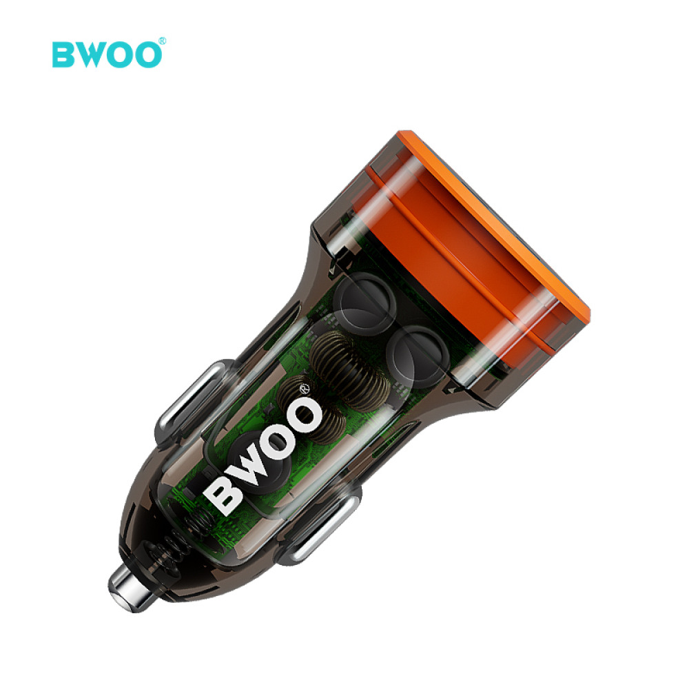 Bwoo 38W USB-A+USB-C 2 in 1 Transparent Car Fast Charger - 4