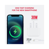 Trands 30W Dual Port Type-C & USB Charger, White - 2 miniature