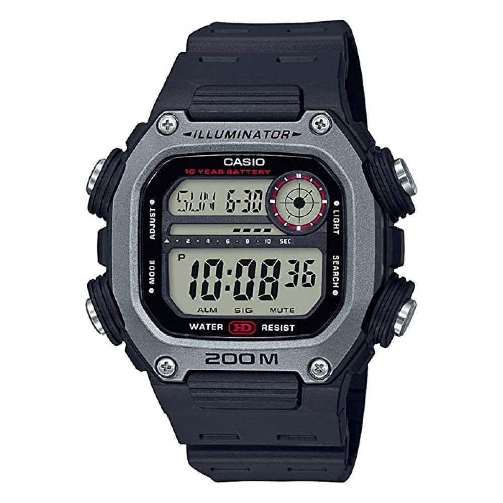 CASIO Men's Youth Water Resistant Digital Watch DW-291H-1AV - 50 mm - Black - 1
