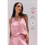 سترة كتان HN، لون وردي (M) - 5 miniature