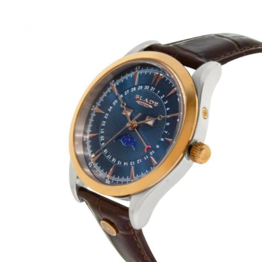 ساعة بليد بيلير 3618G1UBO TT Pvd ROSE Ss حقيبة جلد بني للرجال - 2