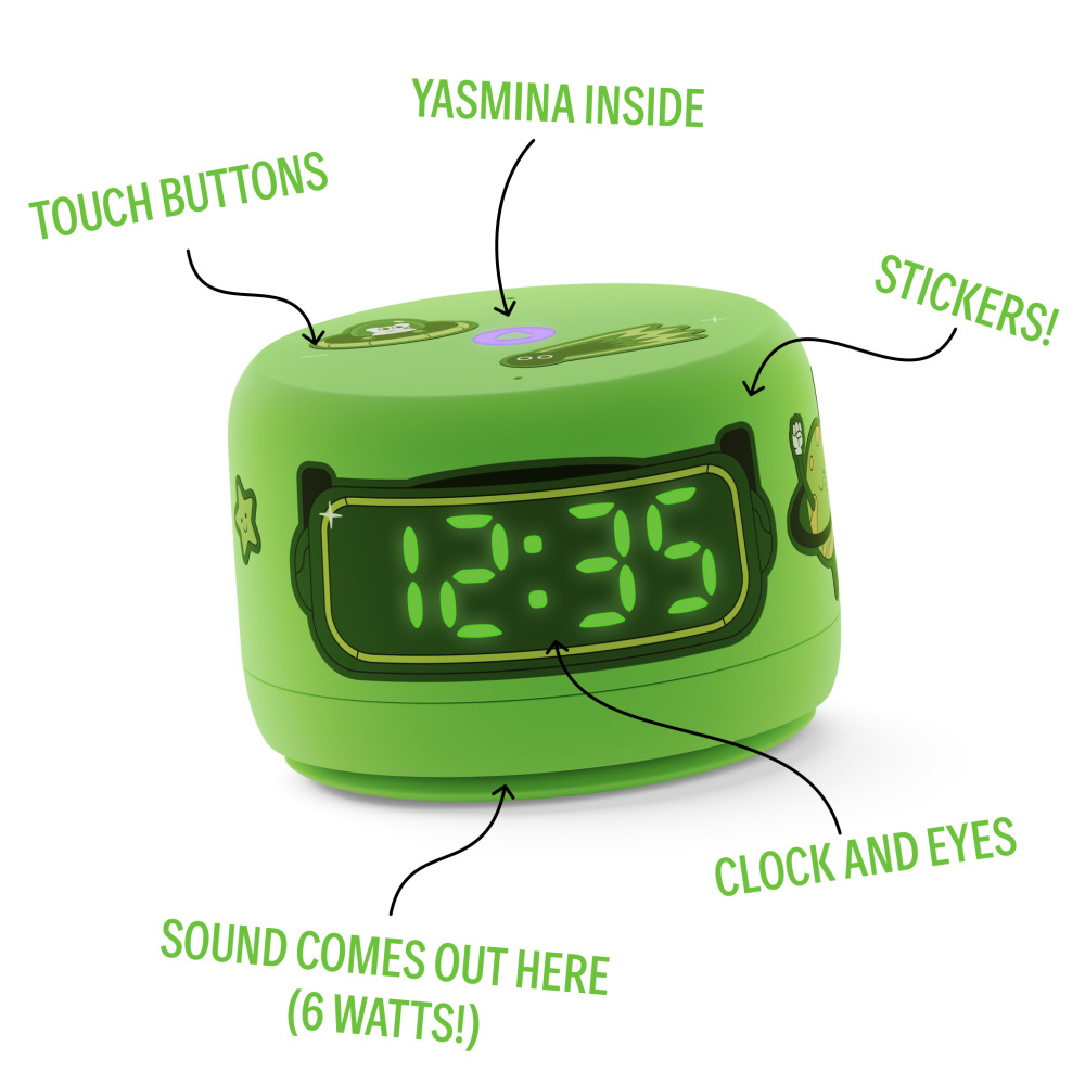 AI Smart Speaker. Use your voice to play music, learn, set up reminders, alarms, updates via Bluetooth or Wi-Fi (speaks Arabic, English) Lite Green - 3