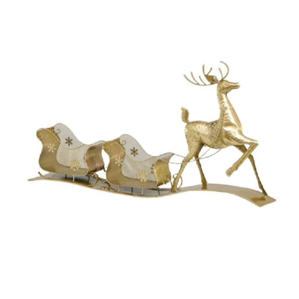 Swift Reindeer and Sleigh in Gold - 1