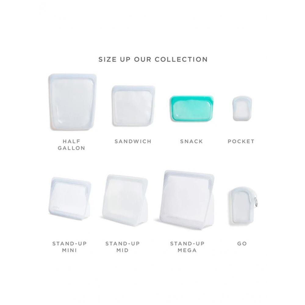 حقيبة الوجبات الخفيفة من السيليكون القابلة لإعادة الاستخدام سعة 290 مل من Stasher باللون الوردي الفاتح - 6