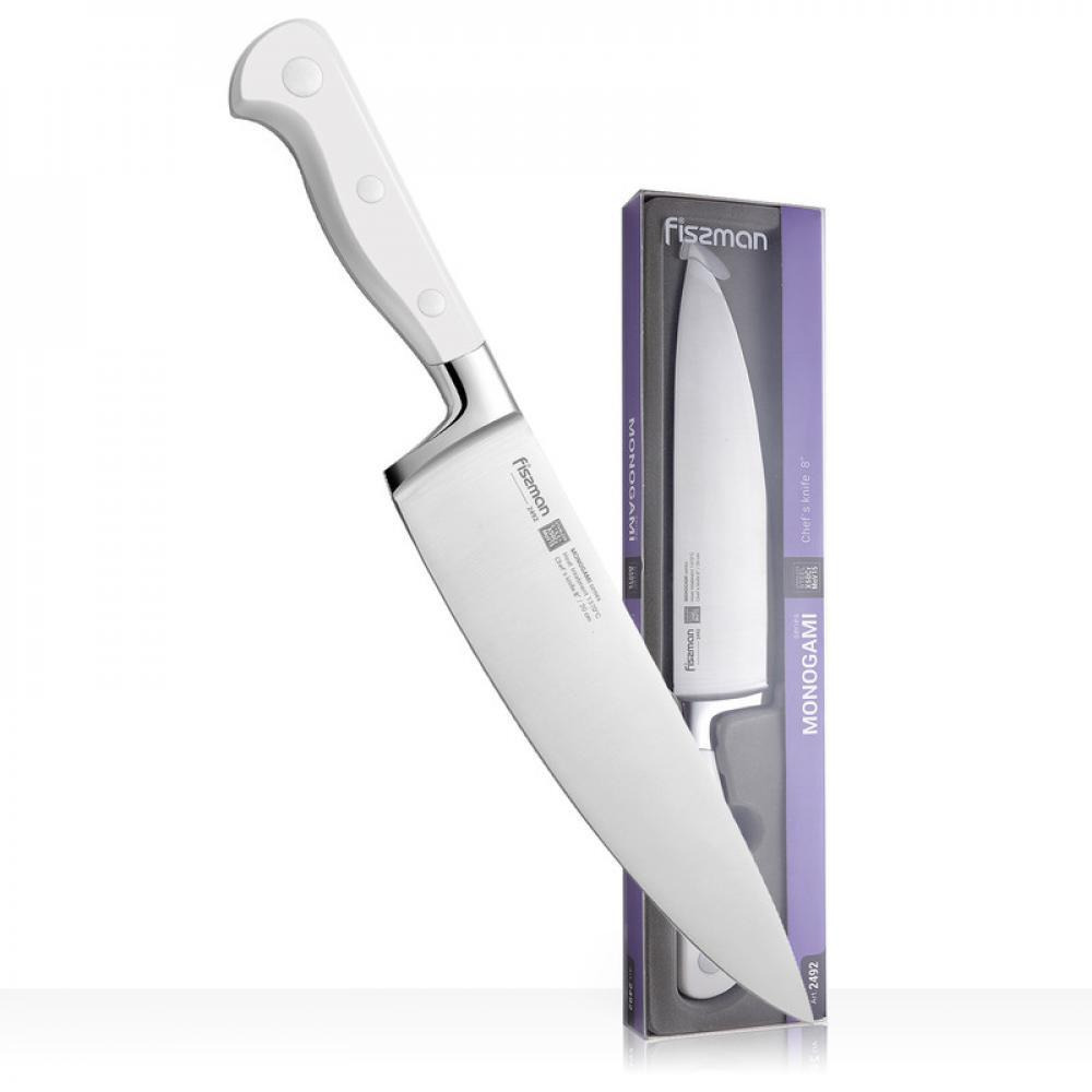 Fissman Chef's Knife Stainless Steel Monogami Series White/Silver 8inch (20 cm) - 1