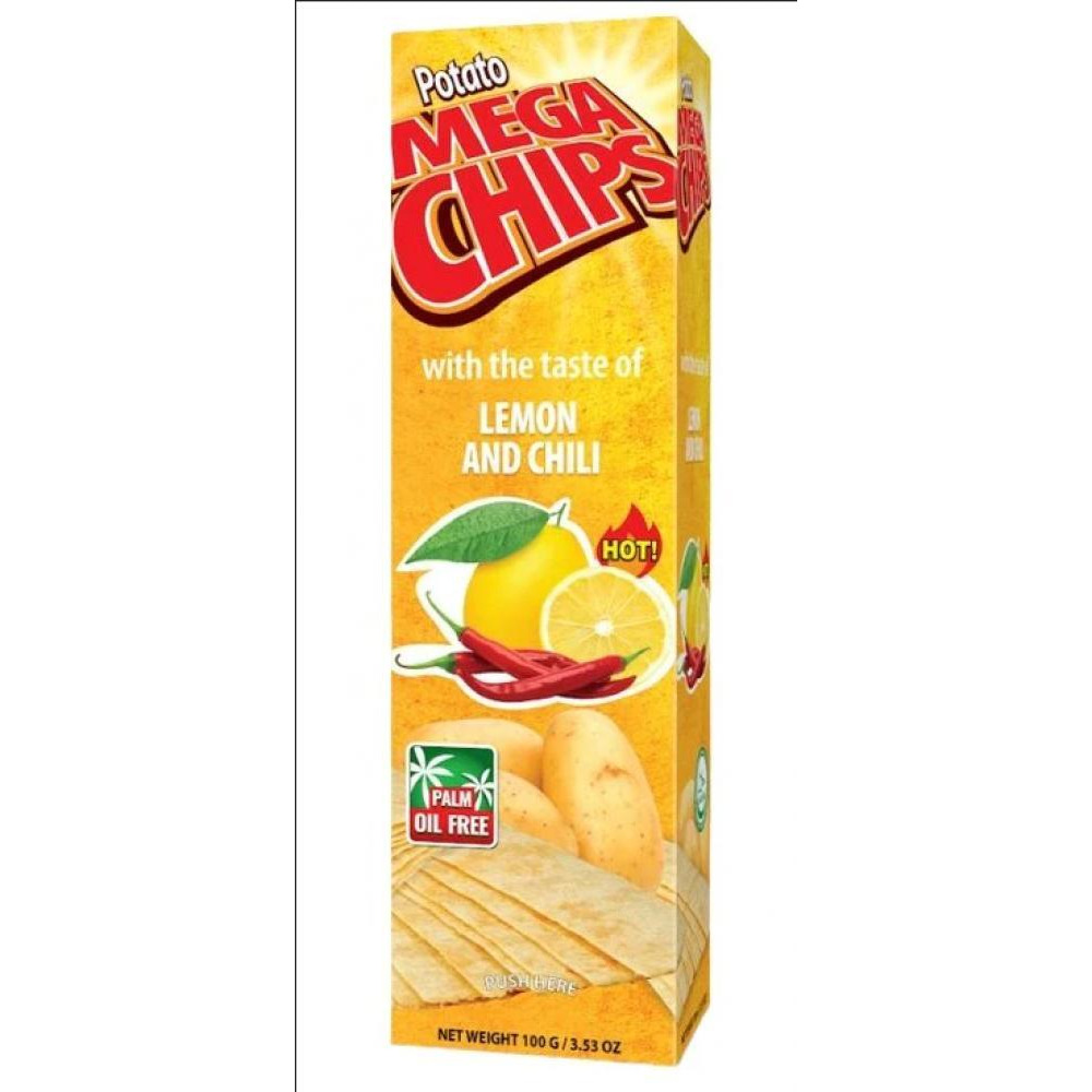 رقائق البطاطس ميجا بطعم الليمون والفلفل الحار 100 جرام - 1