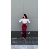 Шелковая Юбка Темно-Бордового Цвета (Размер M) - 3 miniature