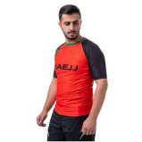 UAEJJ Jiu Jitsu Short Sleeve Rash Guard, Red, size XS - 2 miniature