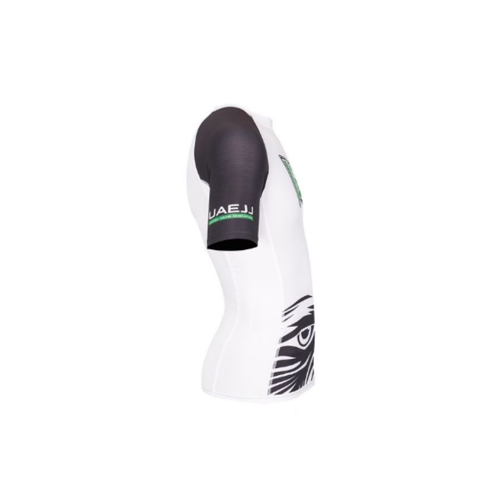 РАШГАРД Uaejj Jiu Jitsu С Коротким РУКАВОМ, Белый \ ЗЕЛЕНЫЙ, размер XL - 2