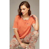 Hidden Beauty Lingerie Homewear Pajama Set, Orange - XL - 2 miniature