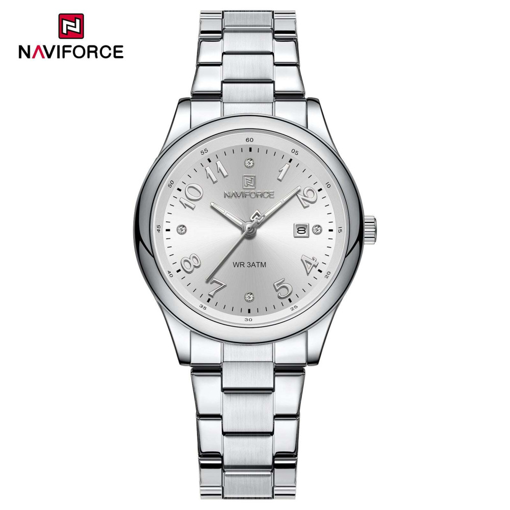 NF5059 Ladies Luxury Watch with Japanese Quartz Movement, Elegant Diamond Design, Stainless Steel Waterproof - 1