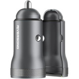 Riversong Dual Port PD20W And Qc3.0 Car Charger, CC20, Gun Silver - 2 miniature