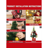 شجرة صناعية صغيرة مقاس 20 بوصة مع مصابيح Led وشجرة على شكل نجمة ومجموعة زينة يمكنك صنعها بنفسك، زينة مثالية تعمل بالبطارية للعام الجديد - 4 miniature