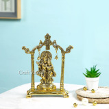 Collectible India Metal Gold Plated Radha Krishna Idol Sculpture Statue Figurine Decorative Showpiece for Janmashtami Home Decoration Temple and Gift  - 3 miniature