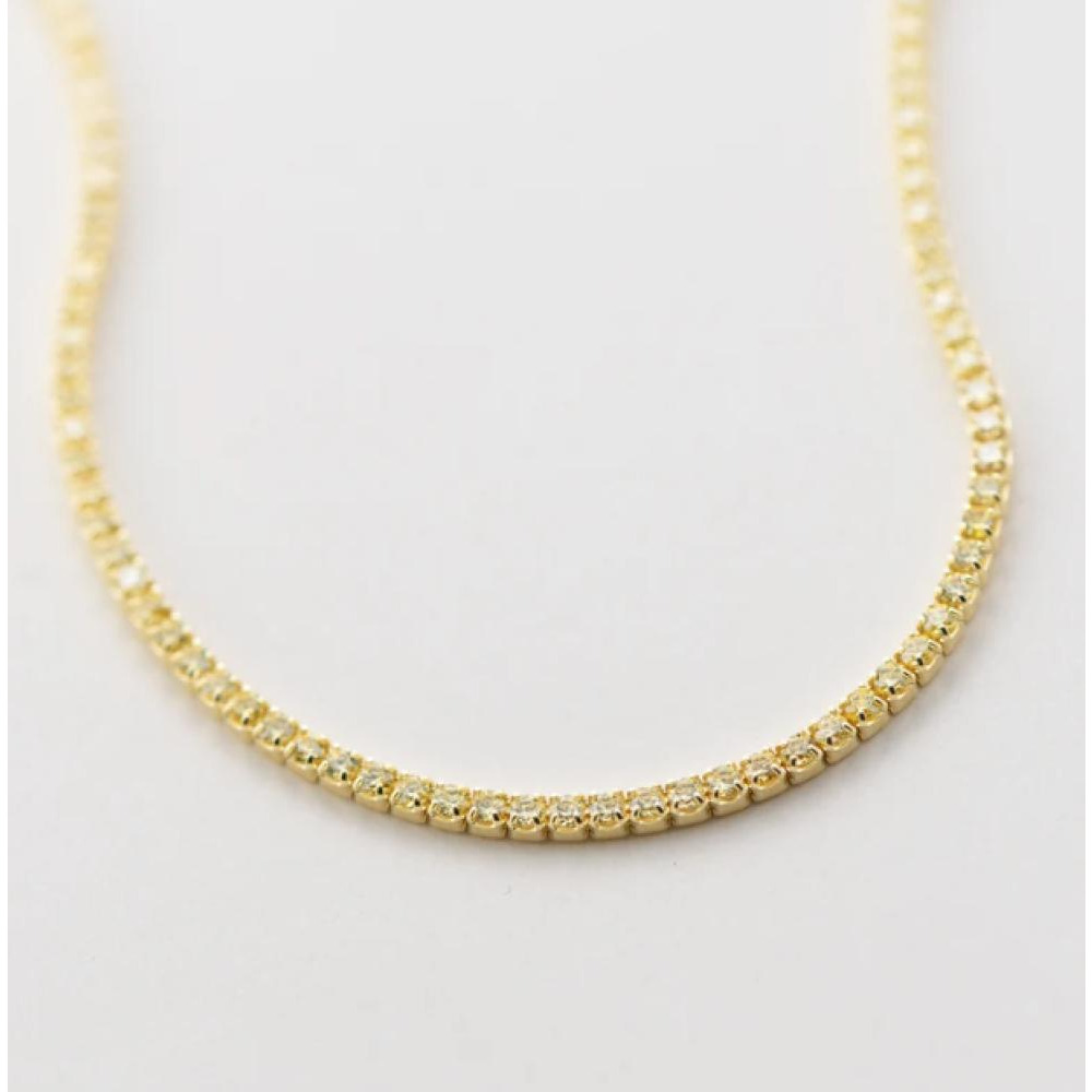 Модный ТЕННИСНЫЙ Браслет Из Стерлингового Серебра 925 Пробы С ПОЗОЛОЧЕННЫМ фианитом диаметром 3 мм - 3