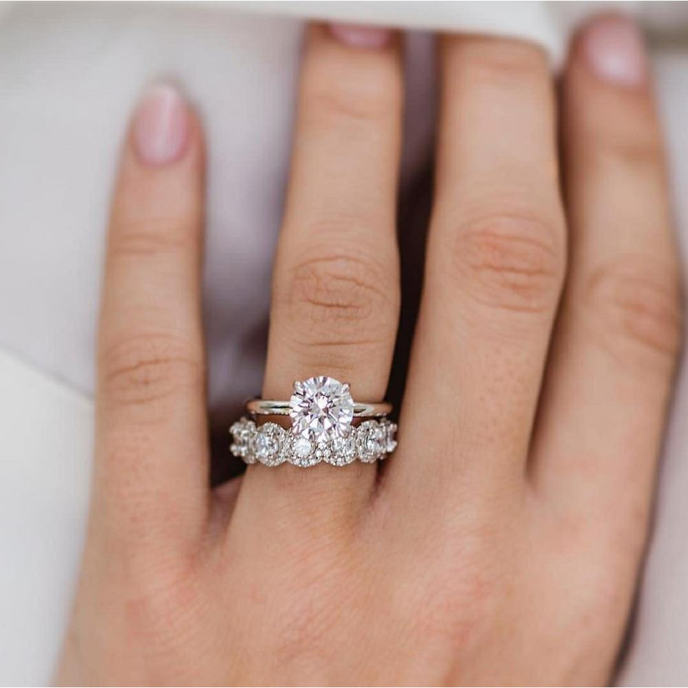 PAMEER Store:роскошное Кольцо Из СТЕРЛИНГОВОГО Серебра 925 Пробы С Цирконом, Двойное Кольцо С Бриллиантовой ОГРАНКОЙ, дизайн кольца, размер-8 - 2