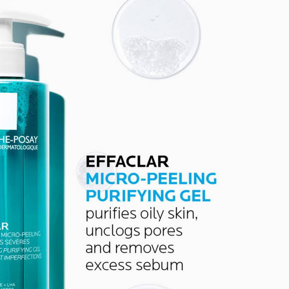 LA ROCHE-POSAY / Gel, Effaclar, Micro-peeling purifying, 13.52 fl.oz (400 ml) - 5