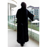 Asian Spirit, Black Star Velvet Abaya Jacket, Free size (XS-XL) - 2 miniature