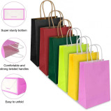 Coolbaby / Medium kraft paper gift bags, 12 pcs, 21x27x11 cm, black - 3 miniature