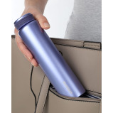 Sistema 280ML Chic Stainless-Steel Bottle, designed with double walled insulation and 100% Leak Proof to keep drinks Hot \& Cool, BPA Free. Purple. - 4 miniature