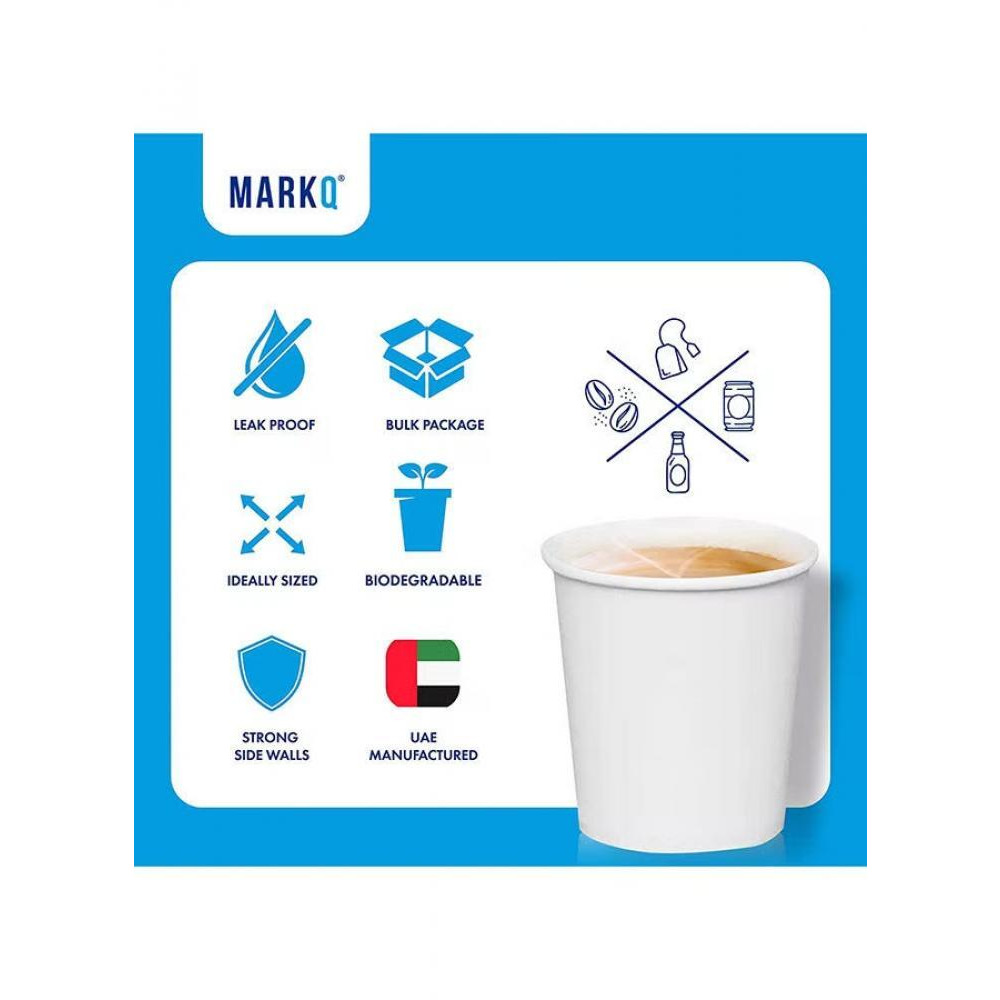 MARKQ / Disposable white paper cups, 210 ml, 8 cm, 50 cups - 6