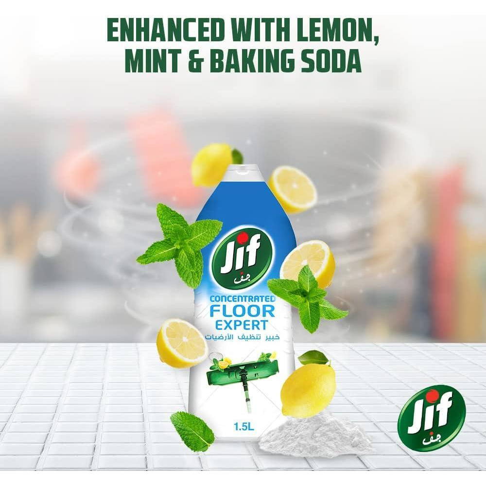 Jif / Floor cleaner, Concentrated floor expert ceramic, Lemon mint and baking soda, 3.30 lbs (1.5 l) - 3