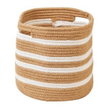 سلة من حبل القنب من هوم سميث، لون أبيض طبيعي، عمق 28 × ارتفاع 28 سم - 2 miniature