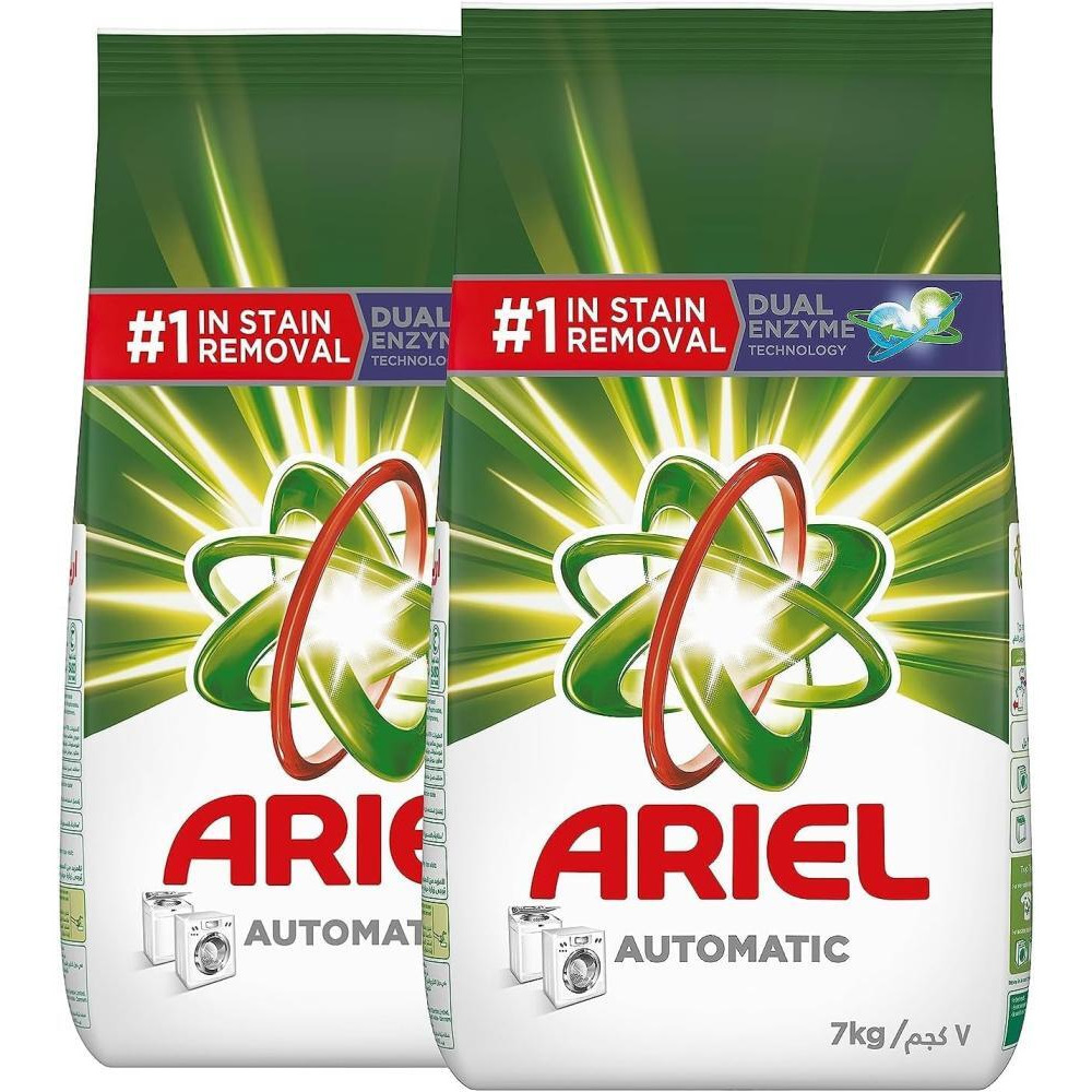Ariel Automatic Powder Laundry Detergent, Original Scent, 2 x 7 kg - 1