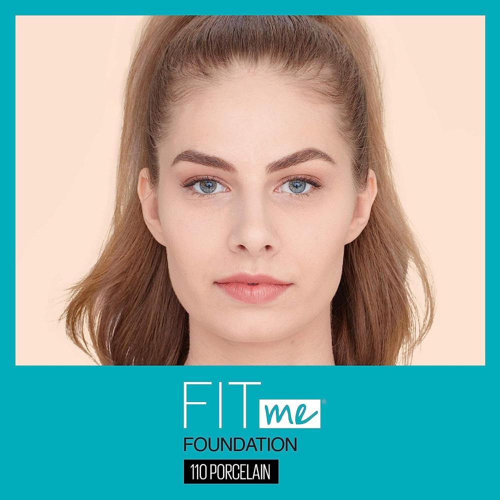 Maybelline New York / FOUNDATION، Fit me ، غير لامع ، 110 - بورسلين ، 1 أونصة سائلة (30 مل) - 2