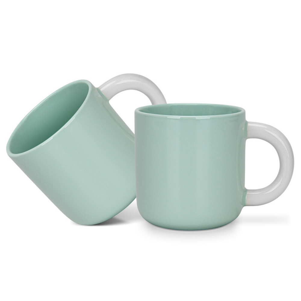 Fissman 2-Piece Mugs 360ml  Green New Bone China - 1