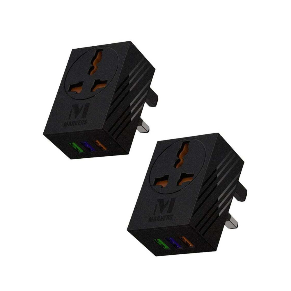 Marvers MS TC3112 International Универсальный Дорожный Адаптер 3 USB Порта С 6A Быстрой Зарядкой Черный - 6