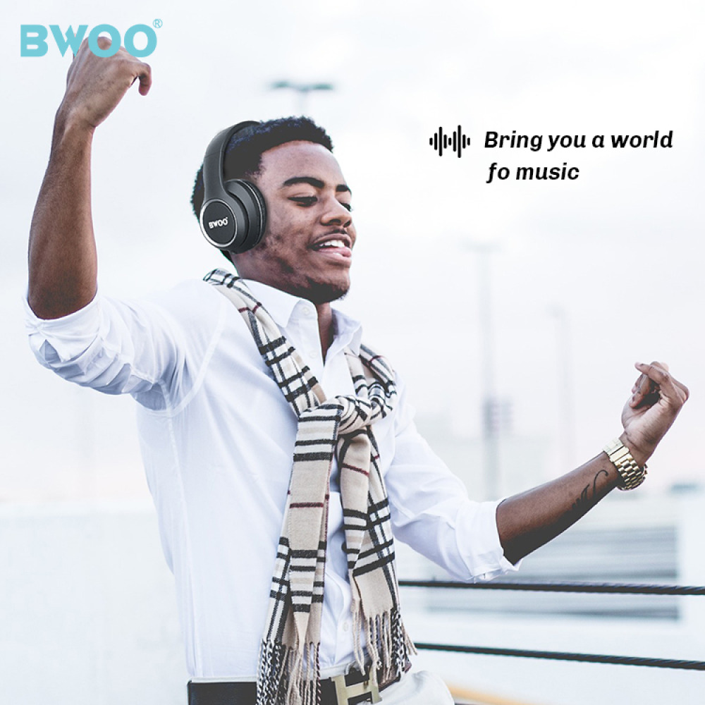 Bwoo Bluetooth 5.0 Noise Cancelling Hifi Wireless Headset - 4