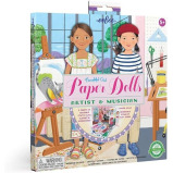 eeBoo: Musician and Artist Paper Doll Reusable Set, comes with a 2 Sided Stand-up Scene, Heavy Duty board, Perfect for Ages 5 and up - 1 miniature