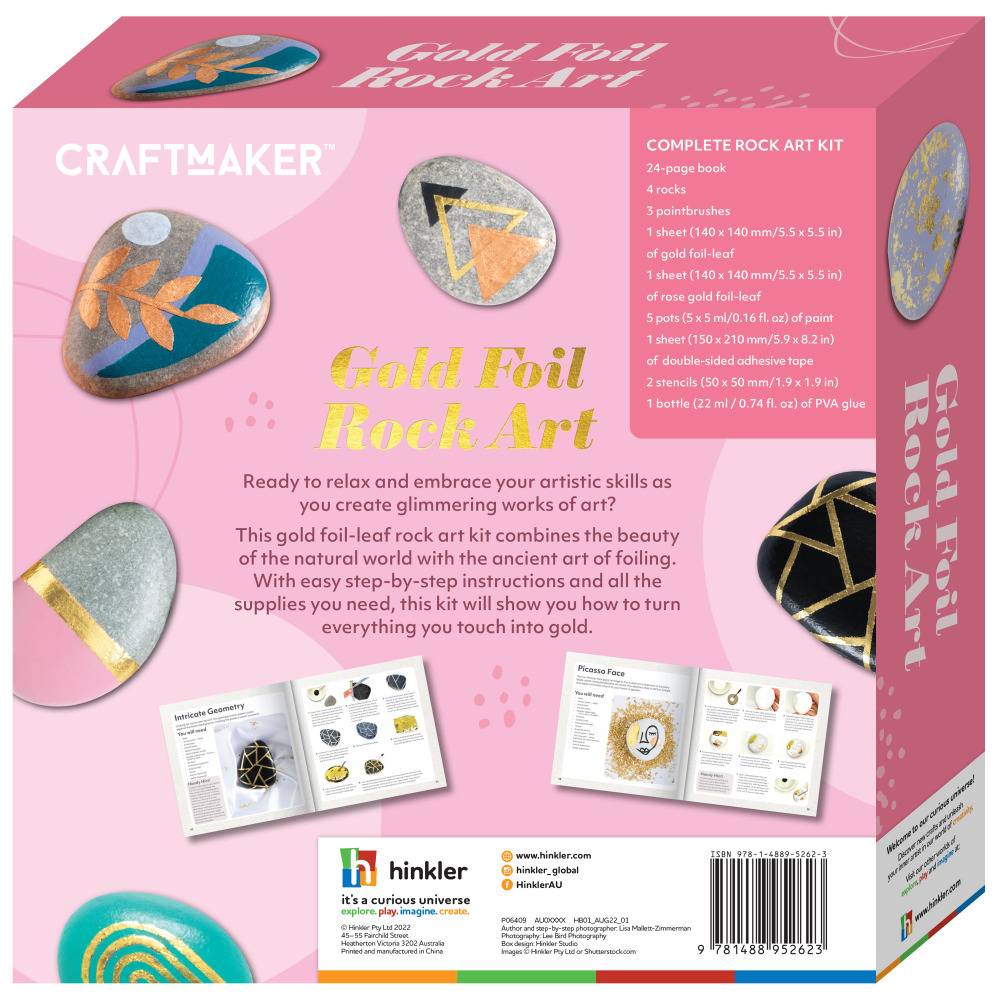 Hinkler Gold Foil Rock Art Kit - 6