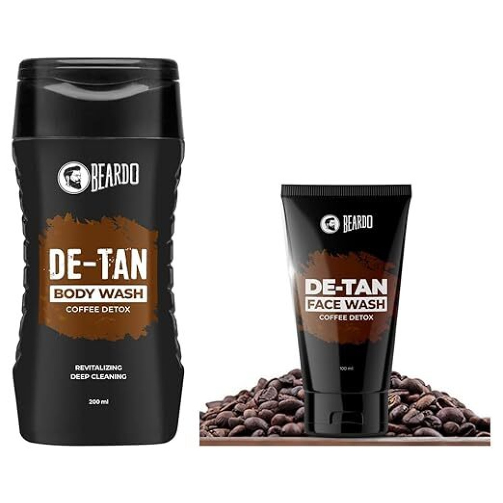 Beardo, DeTan Bodywash for men, 200 ml and DeTan coffee face wash, 100 ml - 1