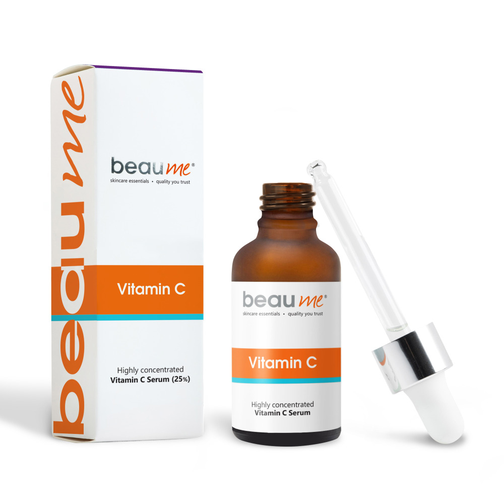 BEAUME® 25% Vitamin C Serum - Hyaluronic Acid, Ferulic Acid, Vitamin E & Aloe Vera , Certified in EU – 30ml - 1