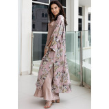 Asian Spirit, Sequins Shine Rose Abaya Kimono, Free size (XS-L) - 4 miniature