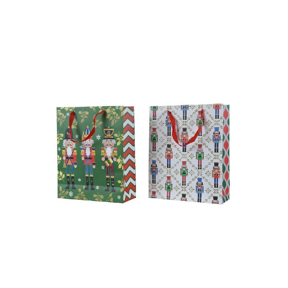 حقيبة هدايا كايمنجك ديكوريس الورقية مستطيلة 32 سم، كسارات البندق بمقبض، قطعة واحدة متنوعة - 1