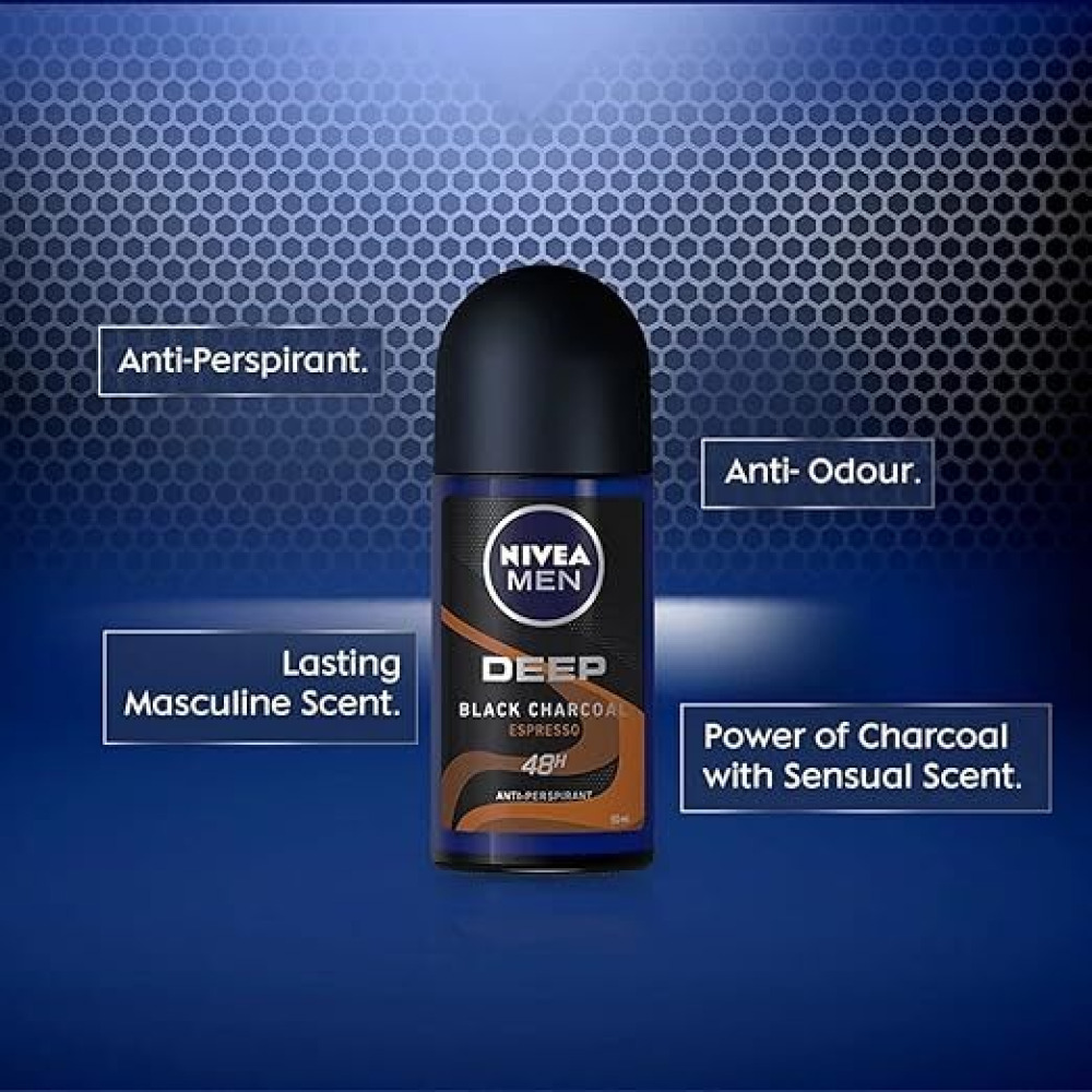 NIVEA, Мужской дезодорант-антиперспирант, шариковый, ЭСПРЕССО, 48 Ч, 3*50 МЛ - 2